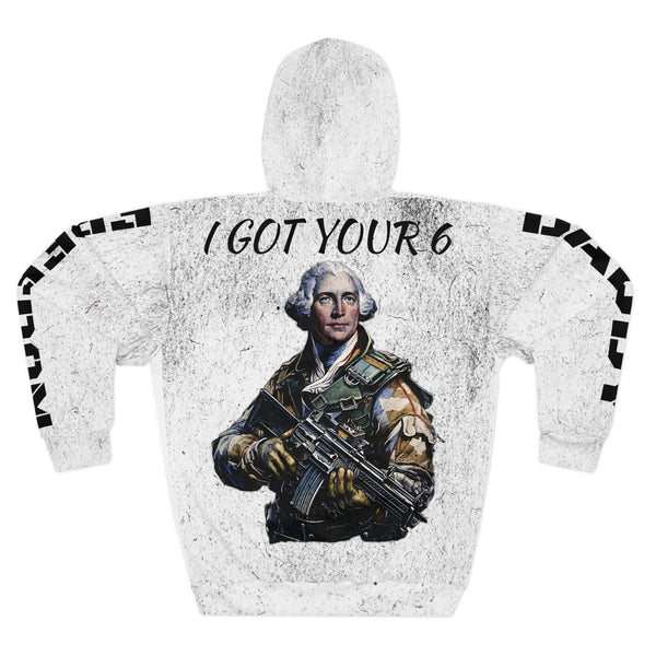 FREEDOM DADDY George Washington Pullover Hoodie (AOP)